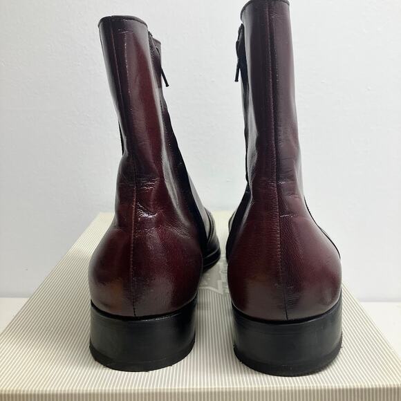 Florsheim Essex Moc Toe Zipper BEATLES Boot VINTAGE Black Cherry Mens Size 10 - Picture 4 of 15